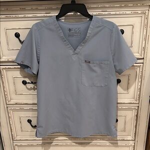 Figs Men's Light Blue V-Neck Shirt